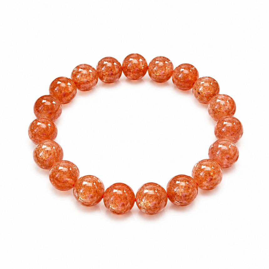 Natural Orange Sunstone Bracelet