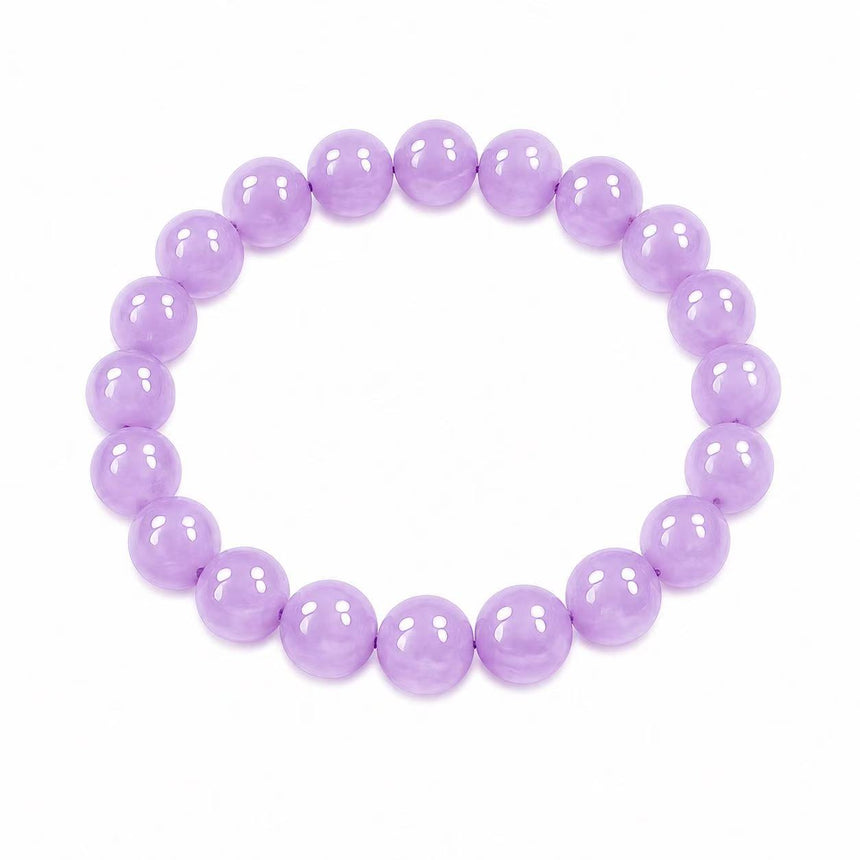 Natural Light Amethyst Crystal Beaded Bracelet – Genuine Purple Gemstone Bracelet