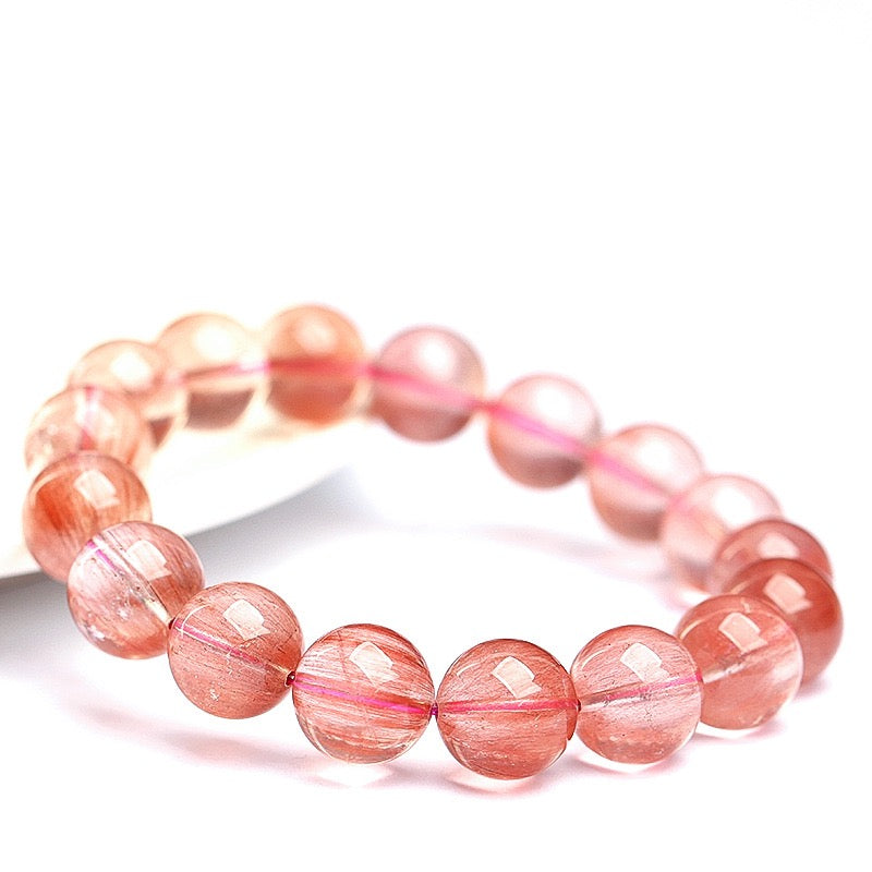 Strawberry Quartz Crystal Bracelet