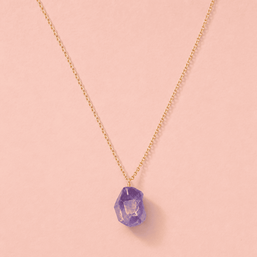 Amethyst Crystal Necklace "The Heart of Ocean"