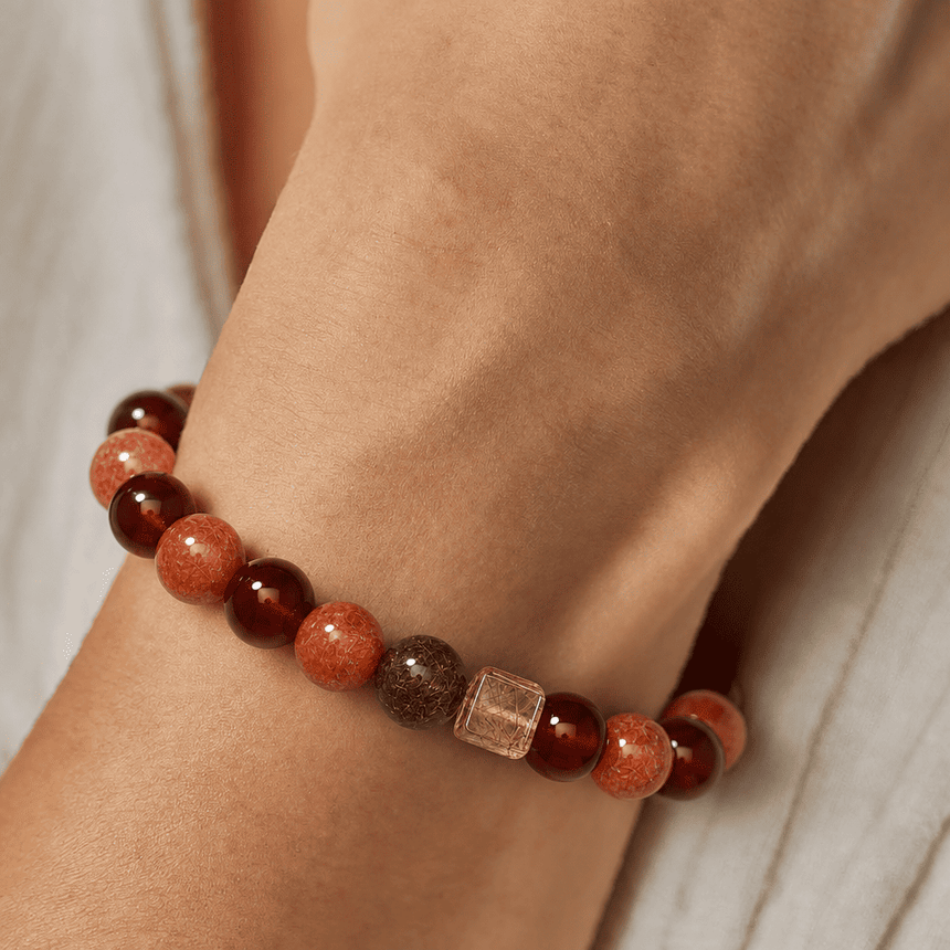 Red Crystal Bracelet "Circle of Courage"