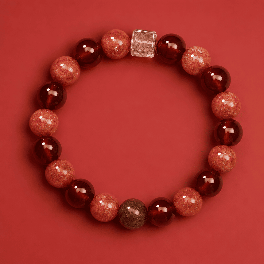 Red Crystal Bracelet "Circle of Courage"