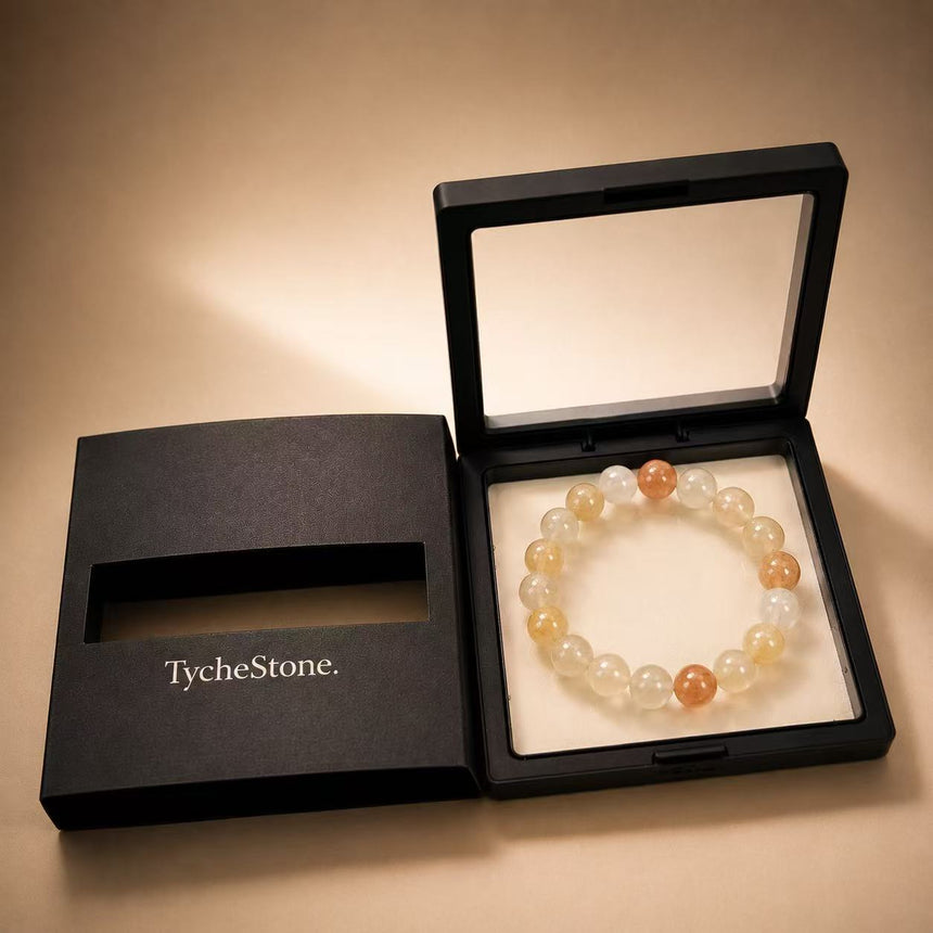 Natural Multi-Color Rutilated Quartz Crystal Beaded Bracelet – Genuine Gemstone Bracelet