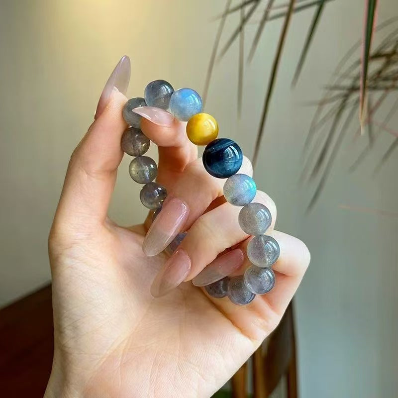Labradorite & Blue Tiger Eye Crystal Bracelet