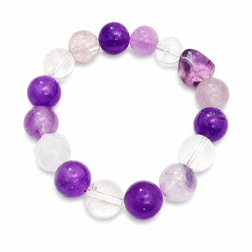Amethyst Clear Quartz Harmony Bracelet