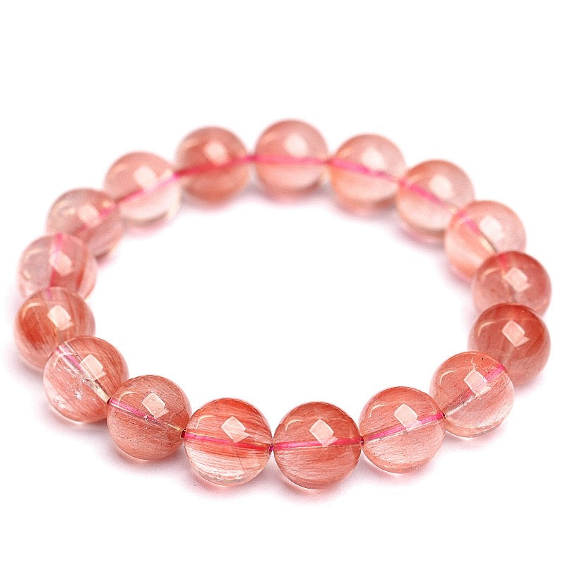 Strawberry Quartz Crystal Bracelet