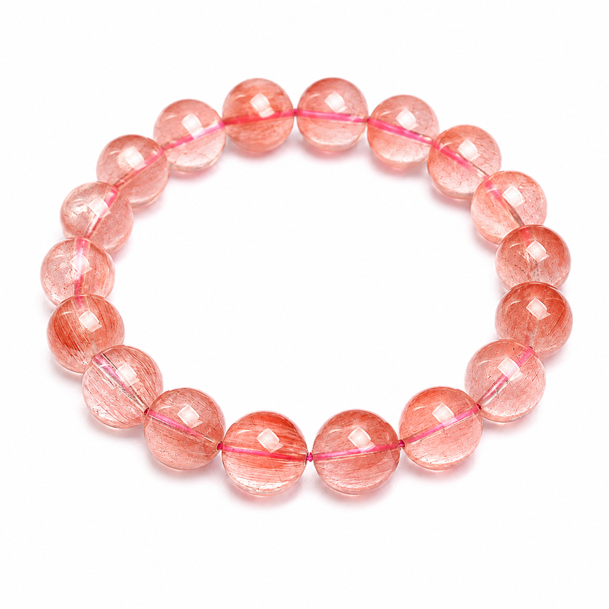 Strawberry Quartz Crystal Bracelet