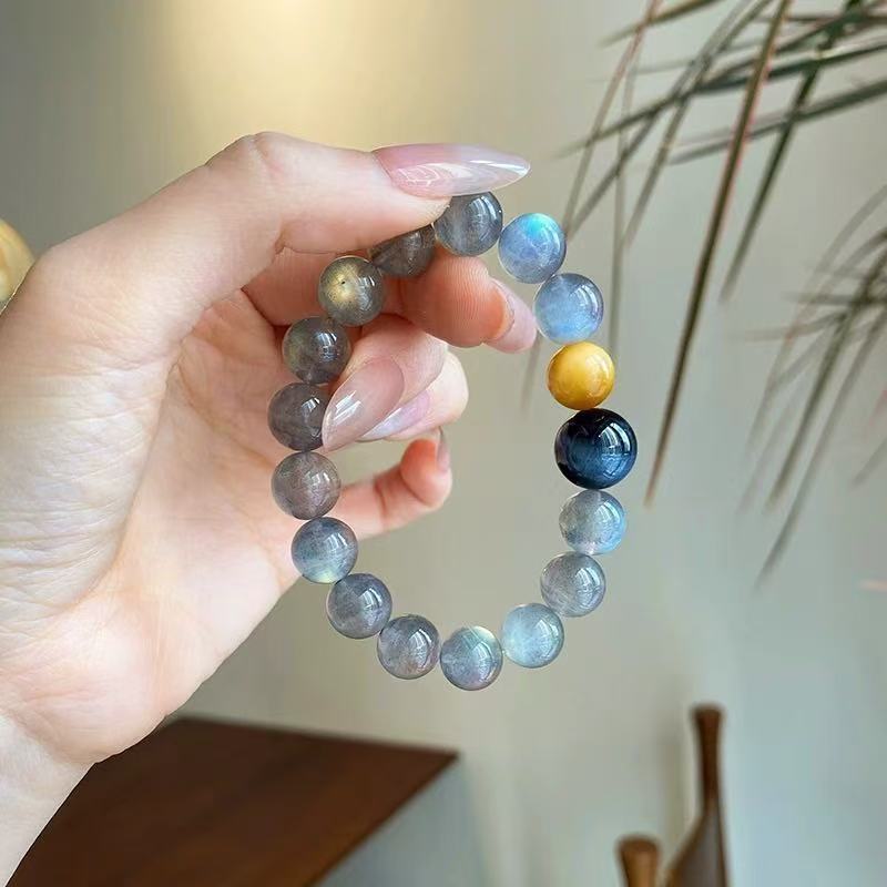 Labradorite & Blue Tiger Eye Crystal Bracelet