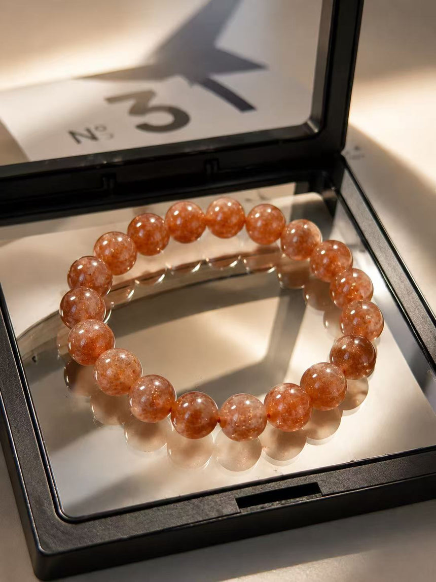 Natural Orange Sunstone Bracelet