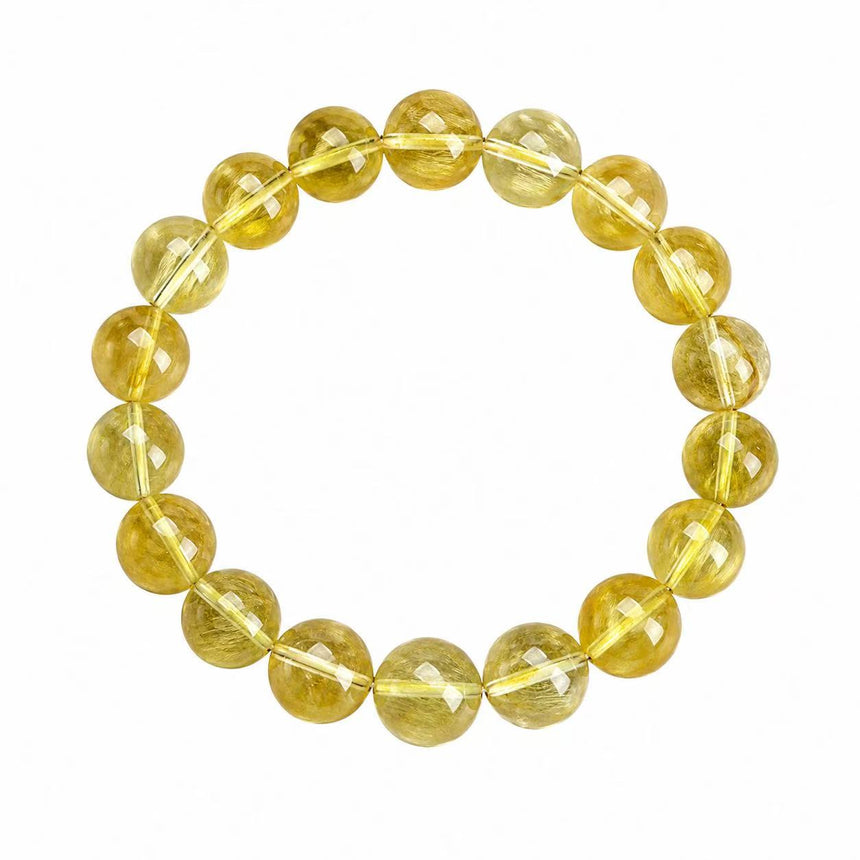 Natural Golden Rutilated Quartz Crystal Bracelet