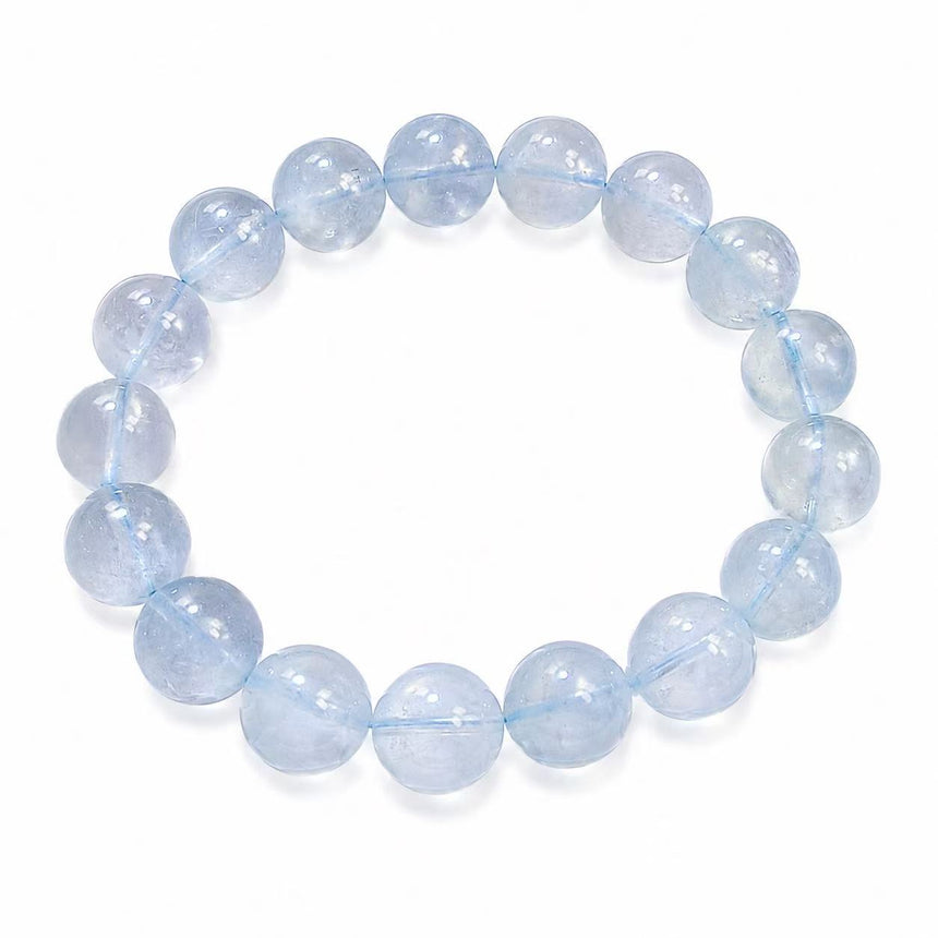 Natural Aquamarine Gemstone Beaded Bracelet