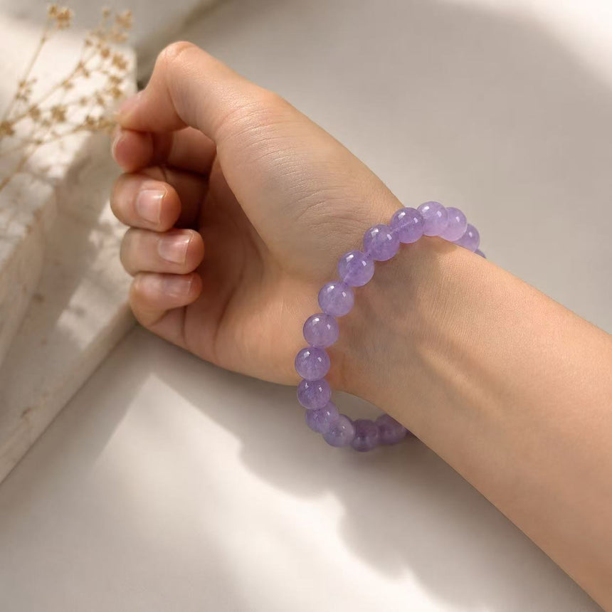Natural Amethyst Crystal Bracelet – Genuine Purple Gemstone