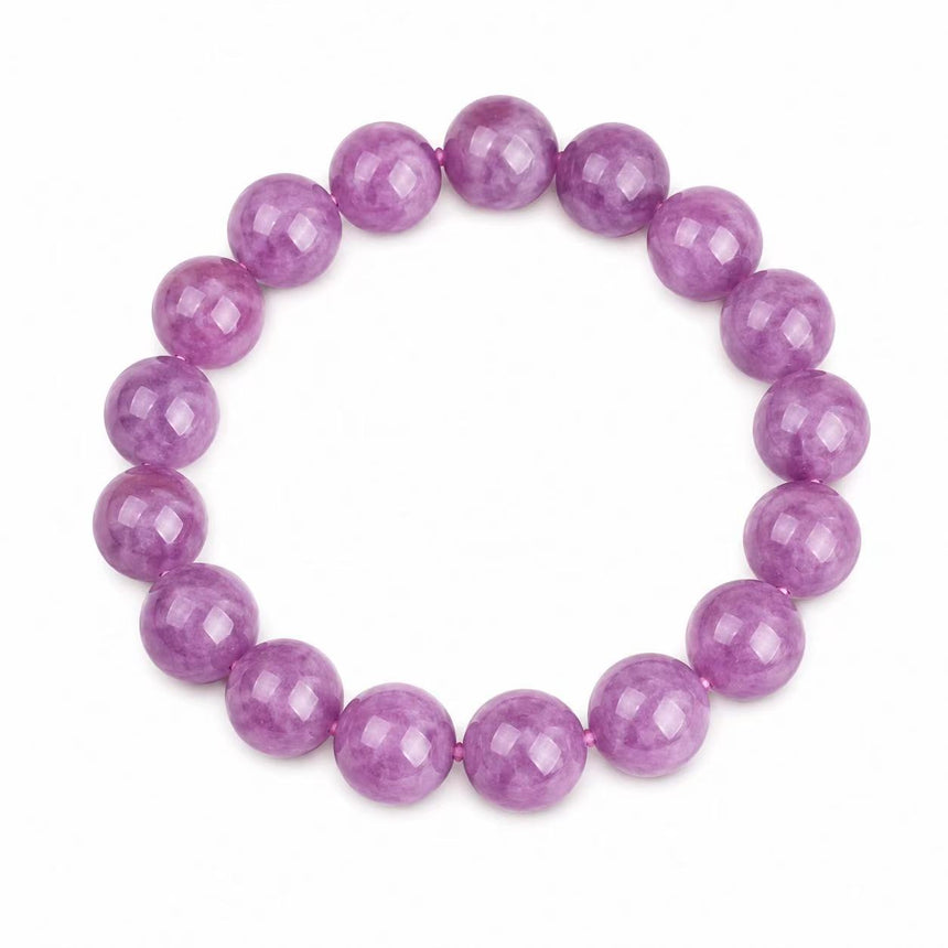 Natural Lavender Kunzite Crystal Bracelet – Premium Round Bead Gemstone Bracelet