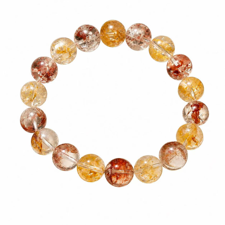 Natural Multi-Color Rutilated Quartz Crystal Bracelet