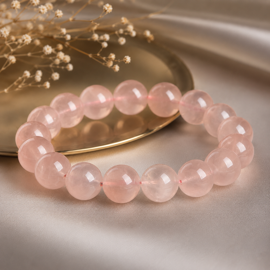 Natural Rose Quartz Crystal Bracelet