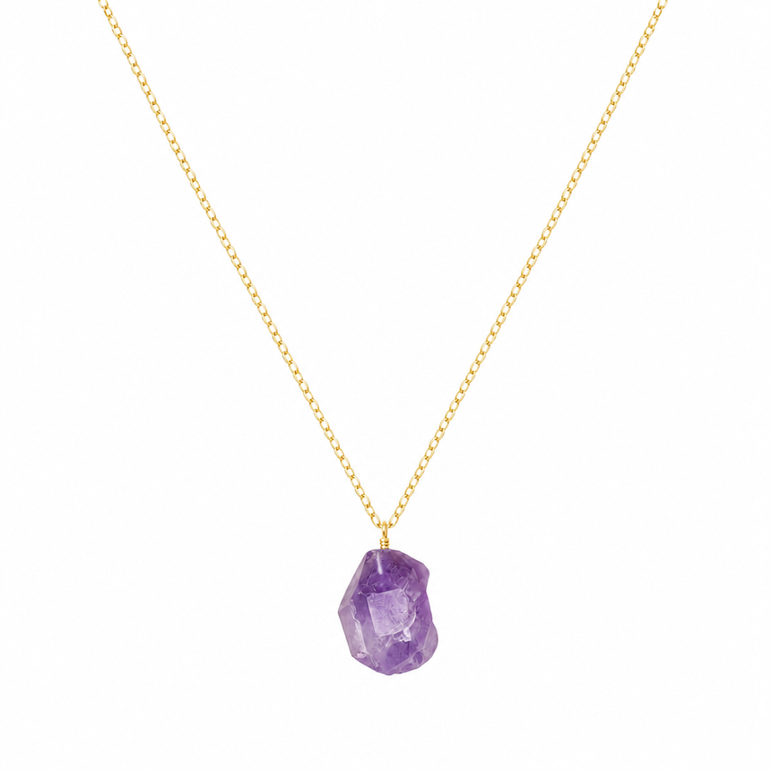 Amethyst Crystal Necklace "The Heart of Ocean"