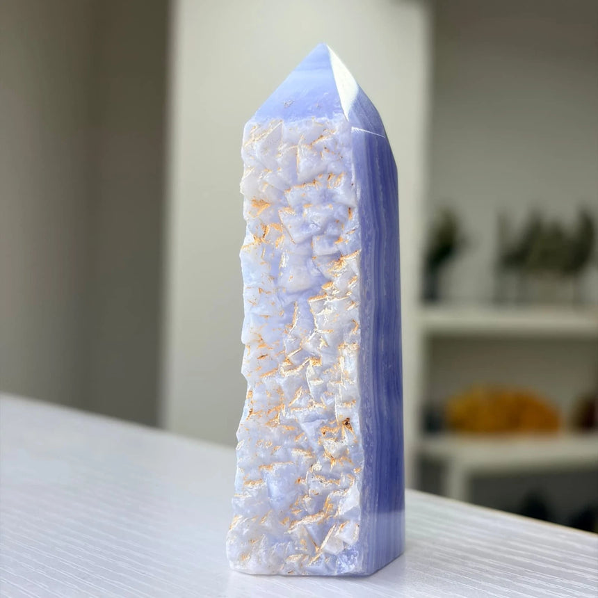Druzy Blue Lace Agate "Summer's Afternoon"