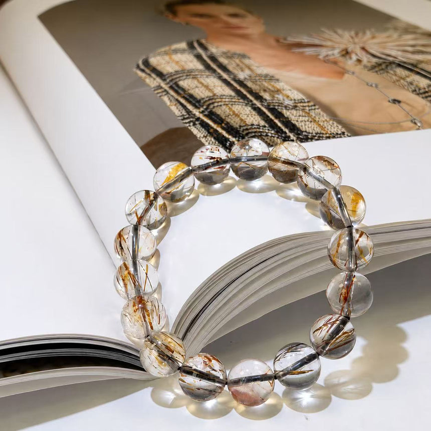 Natural Super Seven Quartz Crystal Bracelet