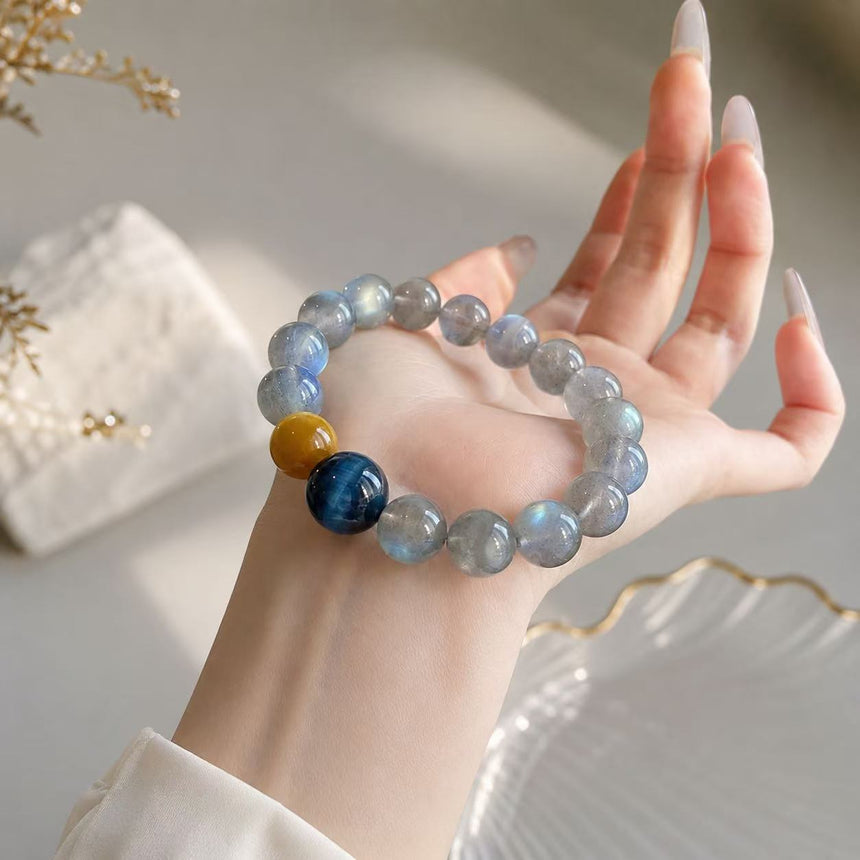 Labradorite & Blue Tiger Eye Crystal Bracelet