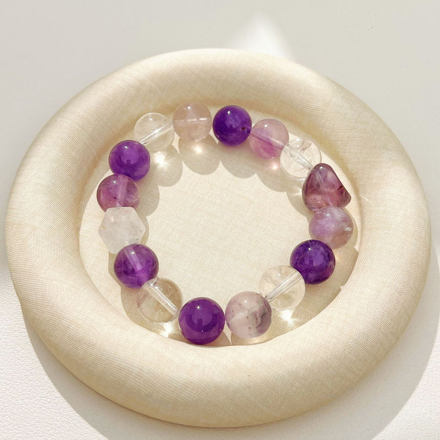 Amethyst Clear Quartz Harmony Bracelet