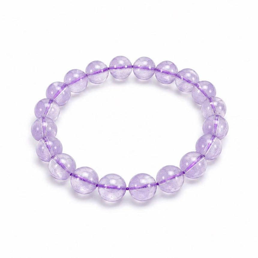 Natural Lavender Amethyst Bracelet – Genuine Healing Crystal Gemstone Beads